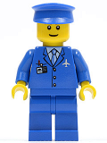 LEGO air046 Airport - Blue 3 Button Jacket & Tie, Blue Hat, Blue Legs