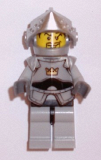 LEGO cas350 Fantasy Era - Crown Knight Plain with Breastplate, Helmet with Visor, Curly Eyebrows and Goatee, Black Hips, Light Bluish Gray Legs