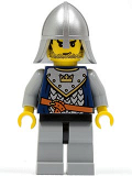 LEGO cas360 Fantasy Era - Crown Knight Scale Mail with Crown, Helmet with Neck Protector, Black Messy Hair and Stubble