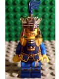 LEGO cas425 Fantasy Era - Crown King, No Cape, Printed Legs, Dark Blue Plume