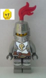 LEGO cas440 Kingdoms - Lion Knight Breastplate with Lion Head and Belt, Helmet Closed, Smirk and Stubble Beard