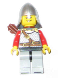 LEGO cas448 Kingdoms - Lion Knight Scale Mail with Chest Strap and Belt, Helmet with Neck Protector, Quiver, Open Grin