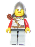 LEGO cas451 Kingdoms - Lion Knight Scale Mail with Chest Strap and Belt, Helmet with Neck Protector, Quiver, Smirk and Stubble Beard