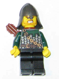 LEGO cas457 Kingdoms - Dragon Knight Scale Mail with Chain and Belt, Helmet with Neck Protector, Quiver, Bared Teeth