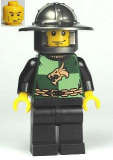 LEGO cas465 Kingdoms - Dragon Knight Quarters, Helmet with Broad Brim, Vertical Cheek Lines
