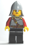 LEGO cas475 Kingdoms - Lion Knight Scale Mail with Chest Strap and Belt, Helmet with Neck Protector, Stubble Smile (Dual Sided Head) (5929)