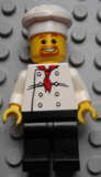 LEGO chef018 Chef - White Torso with 8 Buttons, Black Legs, Beard around Mouth (8398)