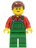LEGO cty0058 Overalls Farmer Green, Reddish Brown Male Hair