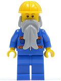 LEGO cty0123 Blue Jacket with Pockets and Orange Stripes, Blue Legs, Beard, Yellow Construction Helmet
