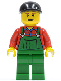 LEGO cty0176 Overalls Farmer Green, Black Short Bill Cap