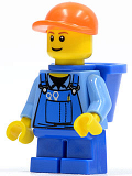 LEGO cty0214 Overalls with Tools in Pocket Blue, Orange Short Bill Cap, Blue Short Legs, D-Basket