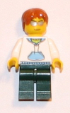 LEGO cty0240 White Hoodie with Blue Pockets, Dark Green Legs, Dark Orange Short Tousled Hair