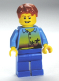LEGO cty0275 Sunset and Palm Trees - Blue Legs, Short Tousled Hair