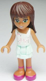 LEGO frnd012 Friends Sarah, Light Aqua Layered Skirt, White Top