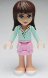LEGO frnd015 Friends Sophie, Bright Pink Layered Skirt, Light Aqua Long Sleeve Blouse Top