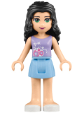 LEGO frnd090 Friends Emma, Bright Light Blue Skirt, Medium Violet Top with Flowers