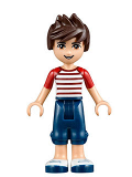 LEGO frnd093 Friends Noah, Dark Blue Cropped Trousers, Red and White Striped Top