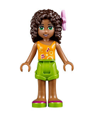 LEGO frnd094 Friends Andrea, Lime Shorts, Bright Light Orange Top with Music Notes, Flower