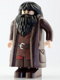 LEGO hp111 Hagrid, Dark Brown Topcoat with Buttons (Light Flesh Version with Moveable Hands)