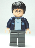 LEGO hp116 Harry Potter, Dark Blue Open Jacket with Stripe, Dark Bluish Gray Legs