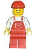 LEGO ovr005 Overalls Red with Pocket, Red Legs, Red Construction Helmet