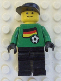 LEGO soc012s01 Soccer Player - German Goalie, German Flag Torso Sticker on Front, White Number Sticker on Back (1, 18 or 22, specify number in listing)