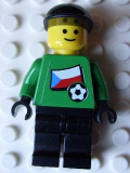 LEGO soc012s02 Soccer Player - Czech Goalie, Czech Flag Torso Sticker on Front, White Number Sticker on Back (1, 18 or 22, specify number in listing)