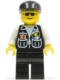 LEGO soc045 Police - Sheriff Star and 2 Pockets, Black Legs, White Arms, Black Cap, Black Sunglasses