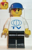 LEGO soc048 TV Logo Large Pattern, Black Legs, Blue Cap