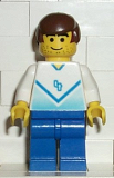 LEGO soc082 Soccer Player White & Blue Team with shirt  #4