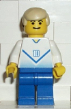 LEGO soc084 Soccer Player White & Blue Team with shirt #10
