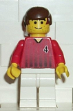 LEGO soc087 Soccer Player Red/White Team with shirt  #4