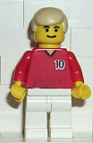 LEGO soc089 Soccer Player Red/White Team with shirt #10