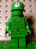 LEGO toy002 Green Army Man - Medic with Backpack