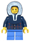 LEGO twn125 Plaid Button Shirt, Blue Short Legs, Dark Blue Hood
