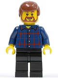 LEGO twn150 Plaid Button Shirt, Black Legs, Reddish Brown Male Hair, Brown Beard Rounded