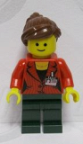 LEGO twn159 Press Woman / Reporter - Dark Green Legs